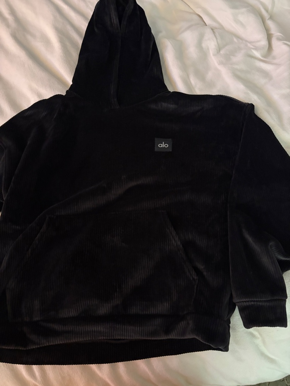 Alo Black Velour Baller Hoodie